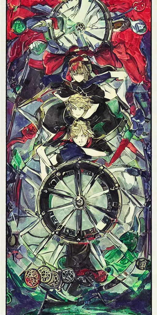 Image similar to balanced Wheel of Fortune tarot card by Koyoharu Gotouge