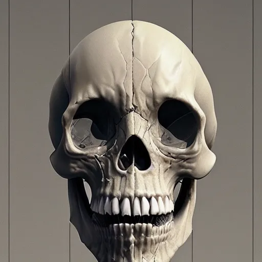 Image similar to portrait_of_a_melting_skull._intricate_abstract._intricate_artwork._by_Tooth_Wu_wlop_beeple_dan_mumford._octane_render_trending_on_artstat