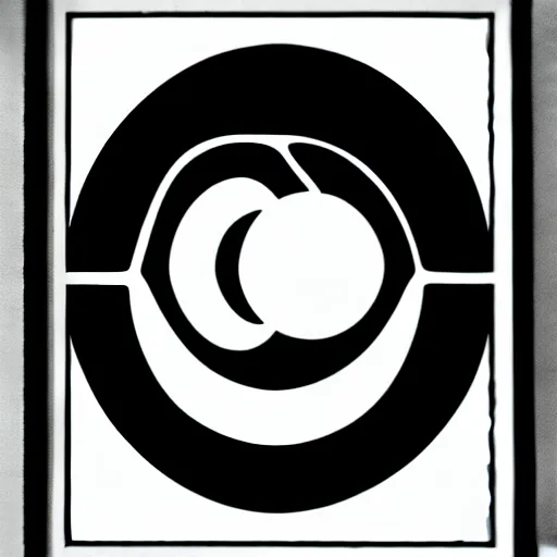 Image similar to symbolic bird with circle around it by karl gerstner, monochrome, symmetrical