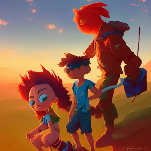 Image similar to hero world rugrats, behance hd by jesper ejsing, by rhads, makoto shinkai and lois van baarle, ilya kuvshinov, rossdraws global illumination