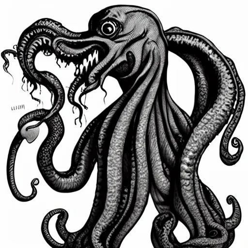 Prompt: Toon stylized cthulhu, Trending on artstation , HD quality