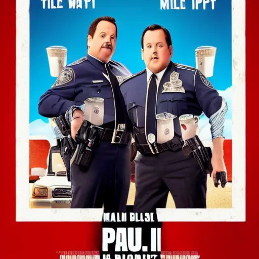 Prompt: Movie Poster for Paul Blart 3: More Mall More Cop