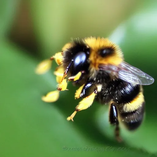Prompt: a tiny bumblebee