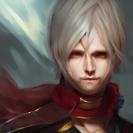 Prompt: Thancred, digital painting by WLOP, realistic anime, trending on artstation