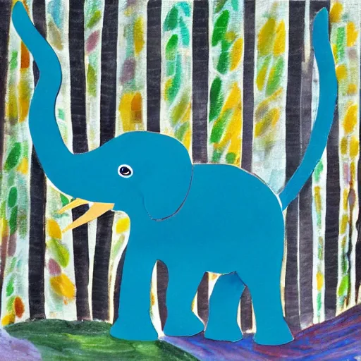 Image similar to colorful elephant in an outstretched forest