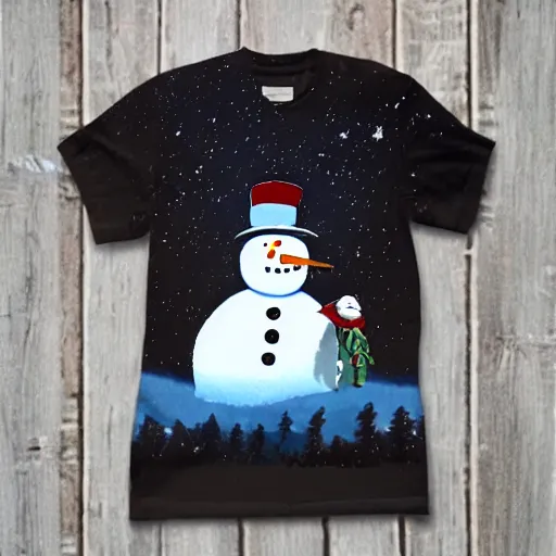 Prompt: a snowman reprensenting john cena, ghibli, dark, night