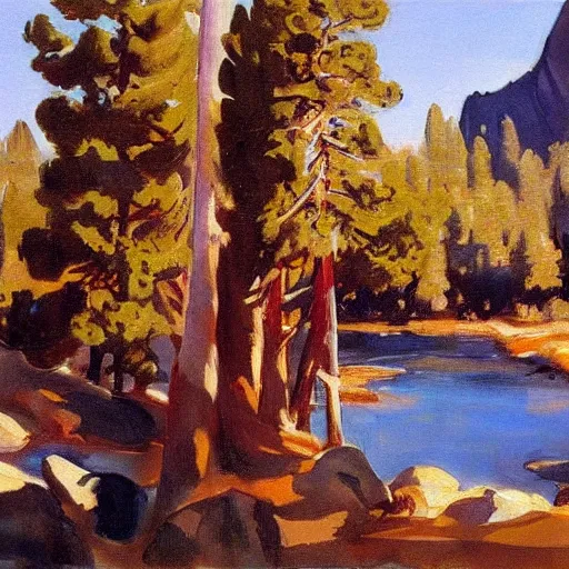 Prompt: painting of Yosemite, John Singer Sargent style