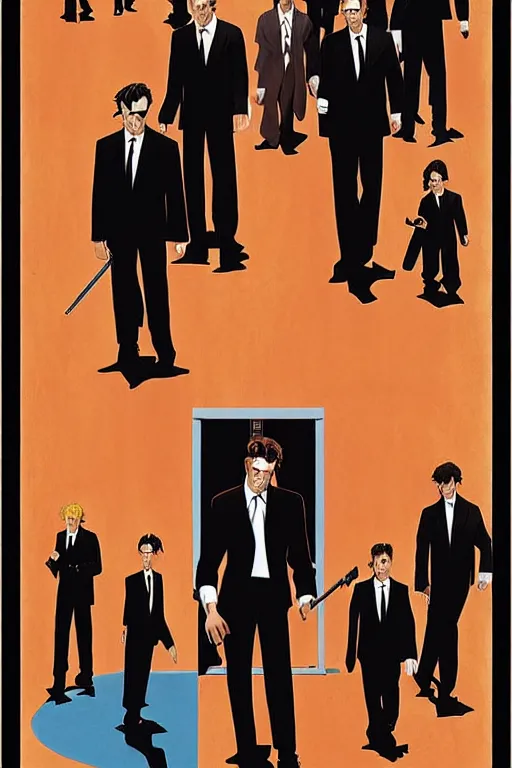 Prompt: A poster for Reservoir Dogs, designed and painted by ralph mcquarrie