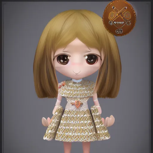 Prompt: cute fumo plush of a girl in a celtic pattern dress, mythology, vray, symmetry