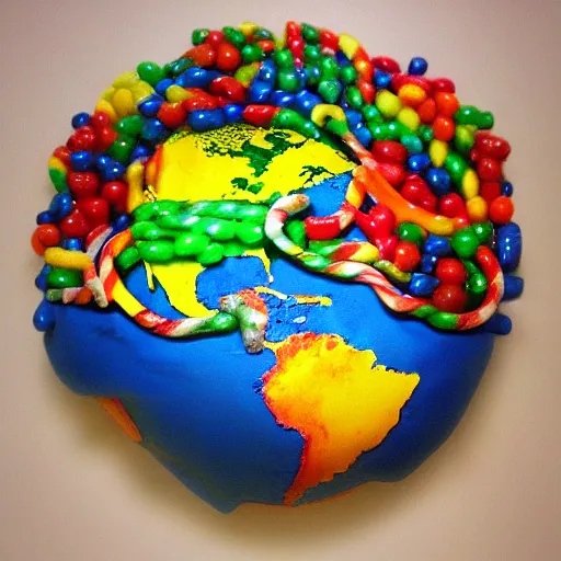 Image similar to the earth made out of candy