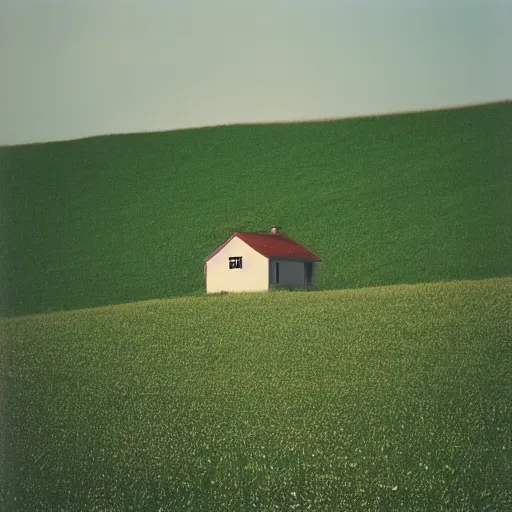 Image similar to portra 8 0 0 photography lonely house in a huge field