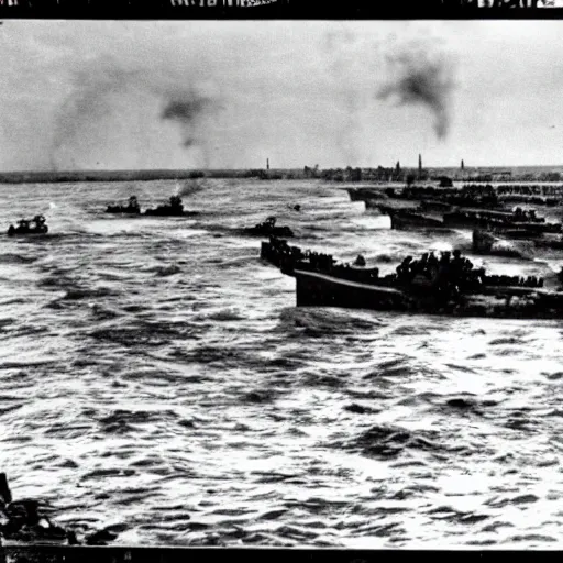 Image similar to first person view of the battle of d - day at normandy beach