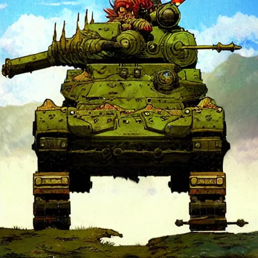 Image similar to chrono trigger dragon tank battle reimagined by frank frazetta