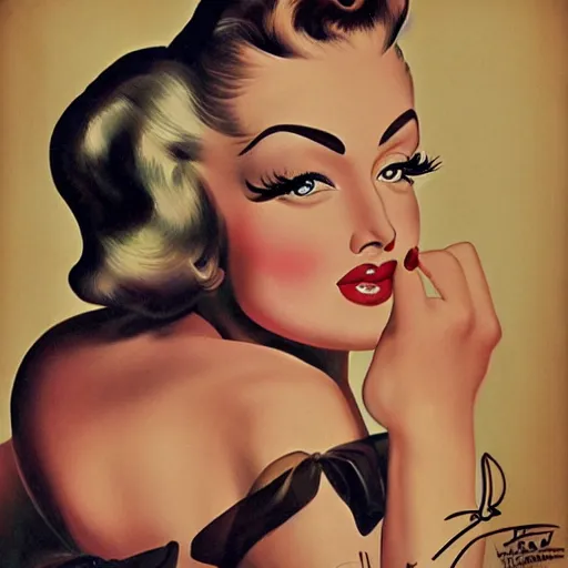 Prompt: 1950 pinup girl, artgerm, art bySalvador Dali