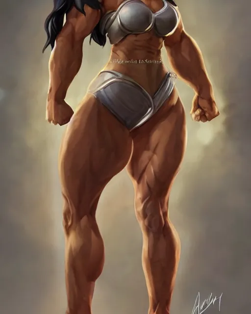 Image similar to full figure ultra realistic illustration, toph from avatar last airbender as thick female bodybuilder zarya from overwatch smiling with closed eyes, intricate, elegant, highly detailed, digital painting, artstation, concept art, smooth, sharp focus, illustration, art by artgerm and greg rutkowski and alphonse mucha