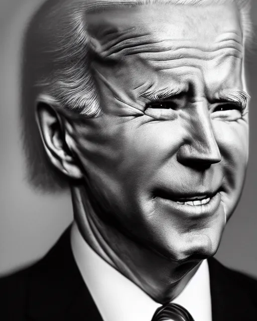 Prompt: a black and white photograph of joe biden, in the style of dorthy lang, realistic, vintage, antiqued look, grainy film