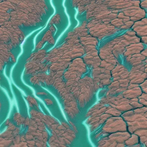 Image similar to landscape of veins as rivers under the human skin, truly biological picture, 4k. hyper detailed, hyper realistic, fleshy,