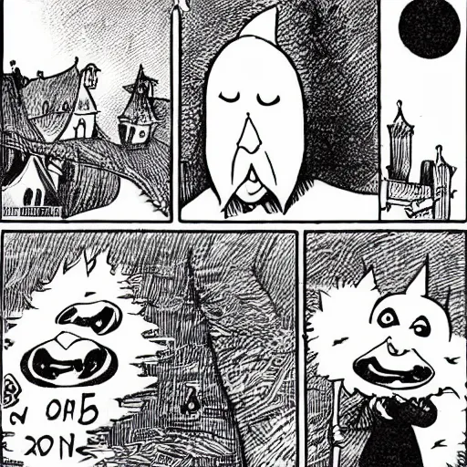 Image similar to count orlok in the moomin comics