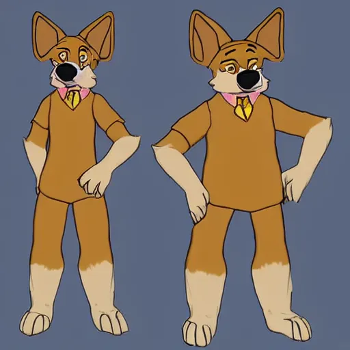 Image similar to an anthropomorphic german shepherd, fursona!!! by don bluth, trending on artstation, full body