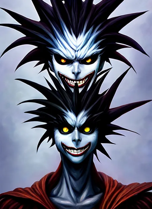 Image similar to a _ fantasy _ style _ portrait _ painting _ of ryuk _ painting _ unreal _ 5 _ daz. _ rpg _ portrait _ extremely _ detailed _ artgerm _ greg _ rutkowski _ greg