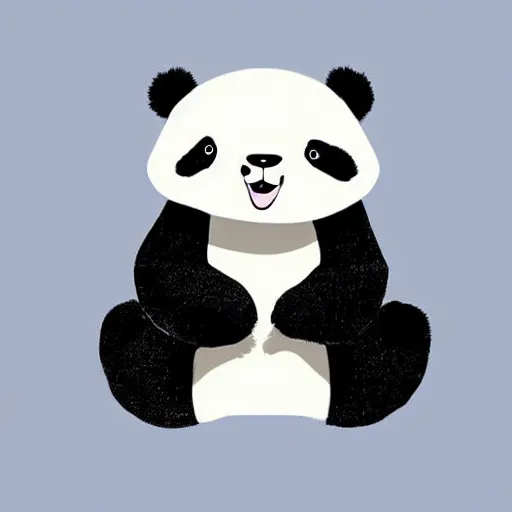 Image similar to super cute and funny giant panda avatar, illustration, 2 d, flat style, flat