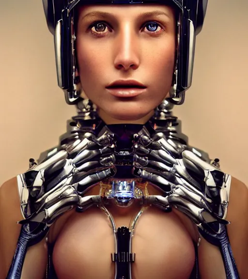 Image similar to portrait_photo_of_a_stunningly beautiful gynoid android, hyper detailed by Annie Leibovitz, Steve McCurry, David Lazar, Jimmy Nelsson, professional photography