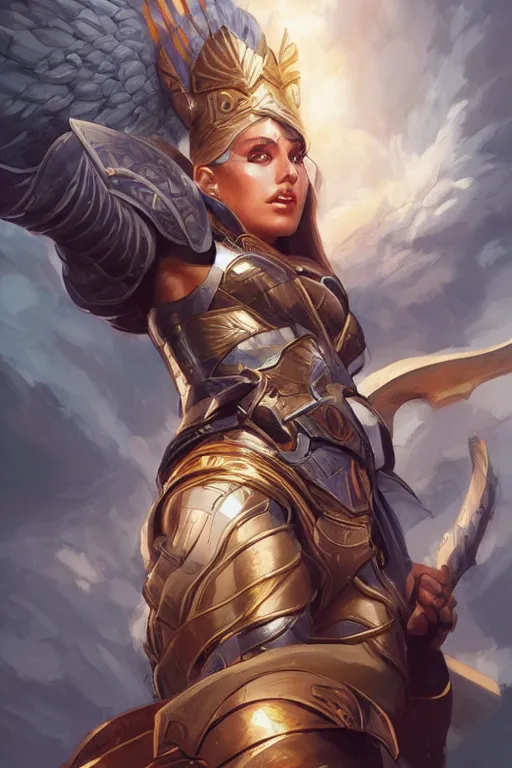 Image similar to amazon valkyrie athena, d & d, fantasy, portrait, highly detailed, headshot, digital painting, trending on artstation, concept art, sharp focus, illustration, art by artgerm and greg rutkowski and magali villeneuve