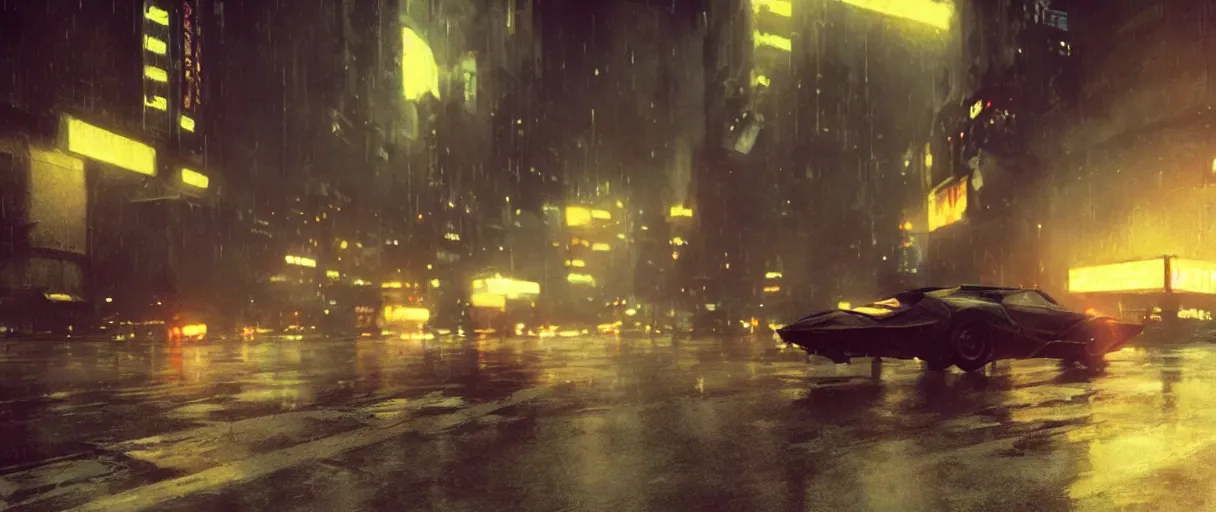 Prompt: realistic screenshot from blade runner movie, intricate, moody lighting, highly detailed, cinematic, photoreal octane rendering, syd mead, liepke, ruan jia, craig mullins, ridley scott