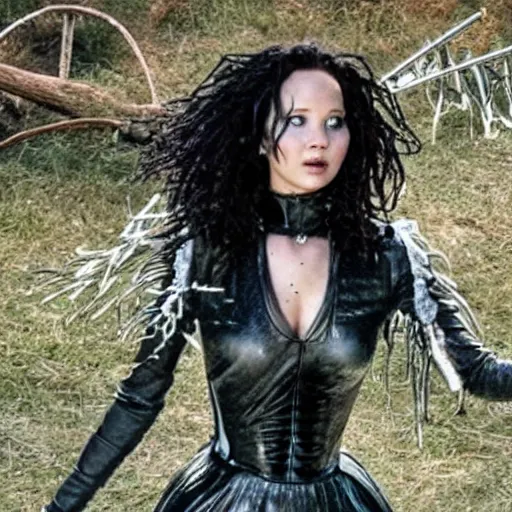 Image similar to still of Jennifer Lawrence as Erica Scissorhands in Edward Scissorhands remake 2029