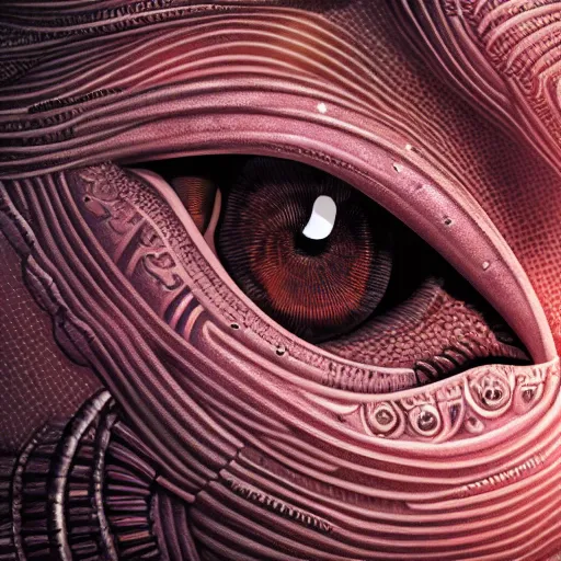 Image similar to illustration of detailed alien face, 4k, high details, detailed face