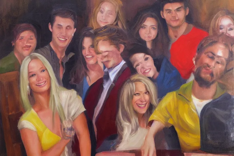 Prompt: a hyperrealistic and lifelike rendering of the friendzone in oil on canvas