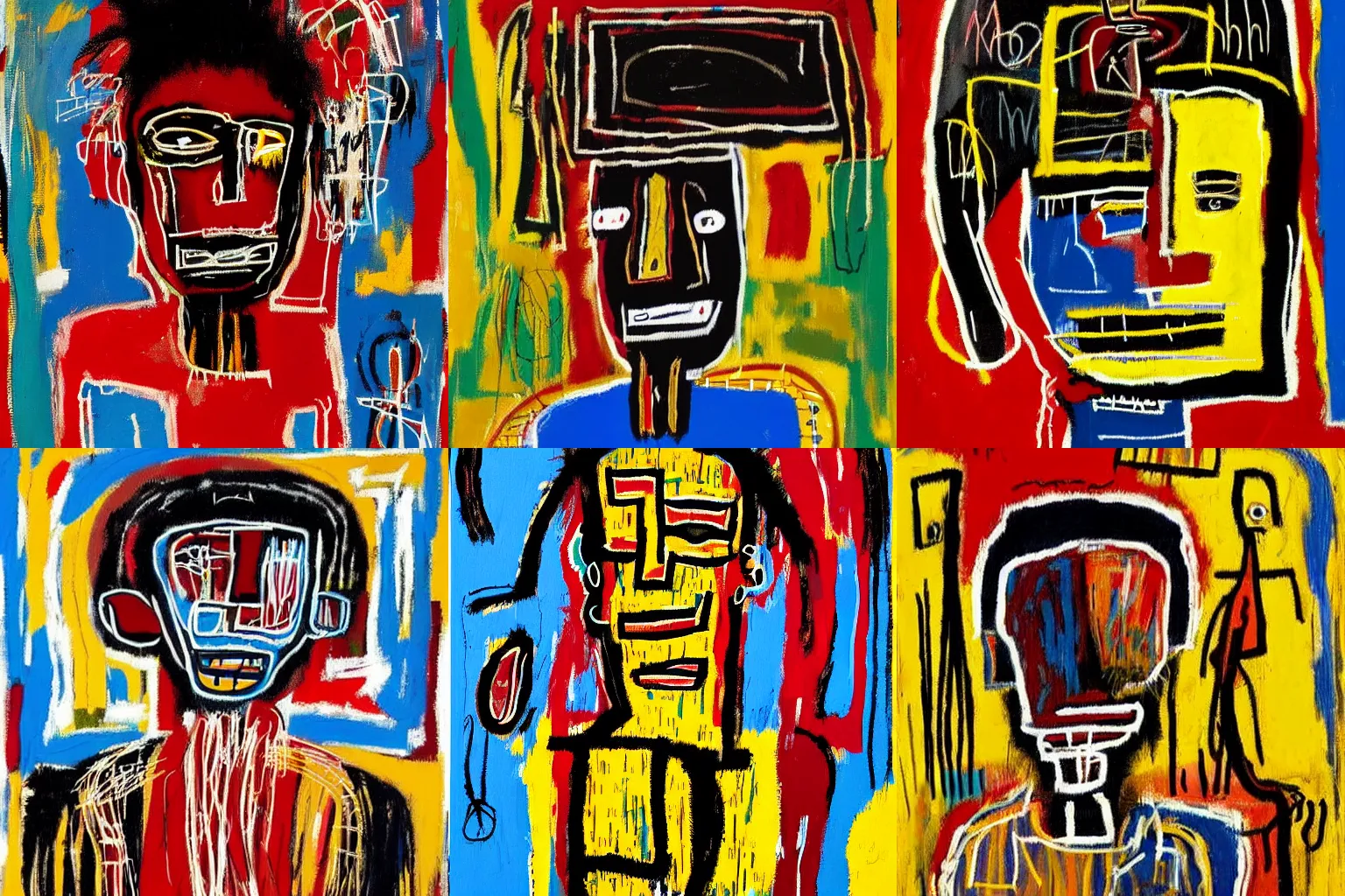 Prompt: painting of an african man by jean-michel basquiat