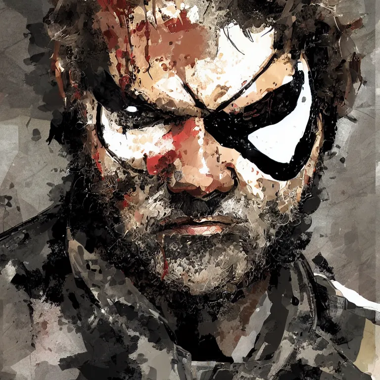 Image similar to Portrait of Venom Snake by Derek Gores, Trending on ArtStation