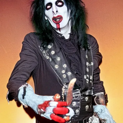 Prompt: alice cooper as marilyn manson