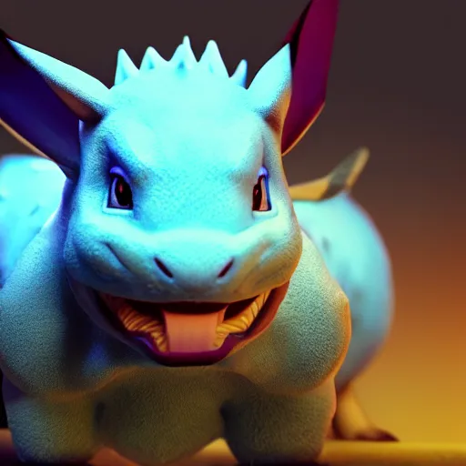 Image similar to photography of a realistic male nidoran animal, ultra detailed, 8 k, cinematic lighting, natural background, trending on artstation, pokemon