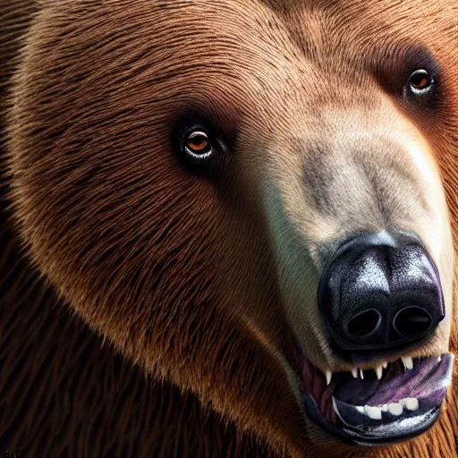 Image similar to a bear, 8 k, insanely detailed, realistic, elegant, studio photography