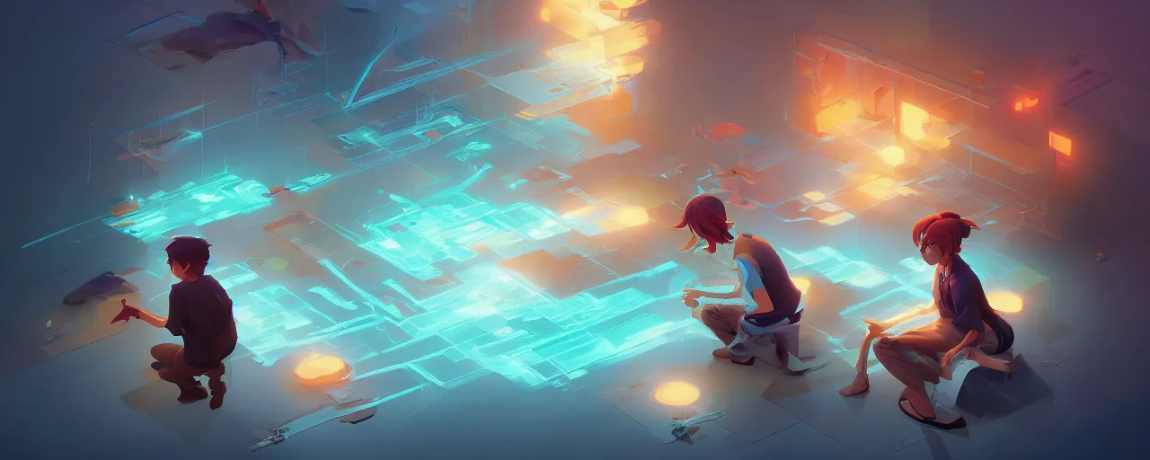 Prompt: easy solution to complex problems diagram, digital art, behance hd by jesper ejsing, by rhads, makoto shinkai and lois van baarle, ilya kuvshinov, global illumination.