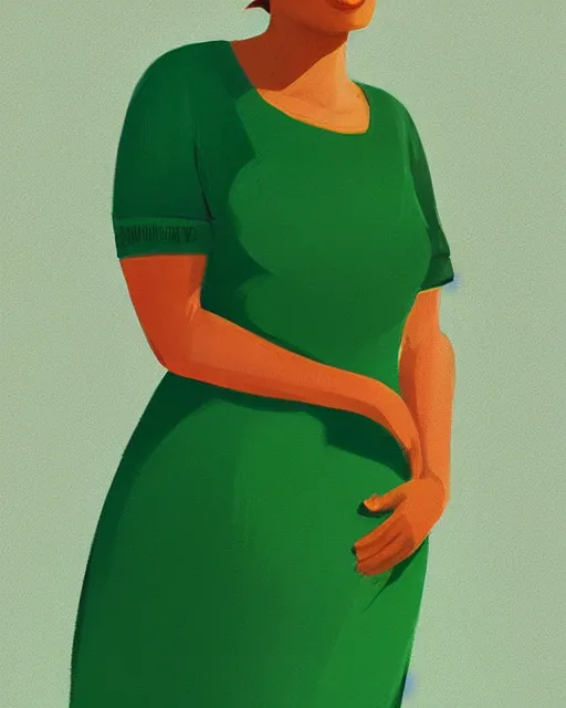 Prompt: portrait of a woman wearing a spinach summer dress, sylvain sarrailh, artstation