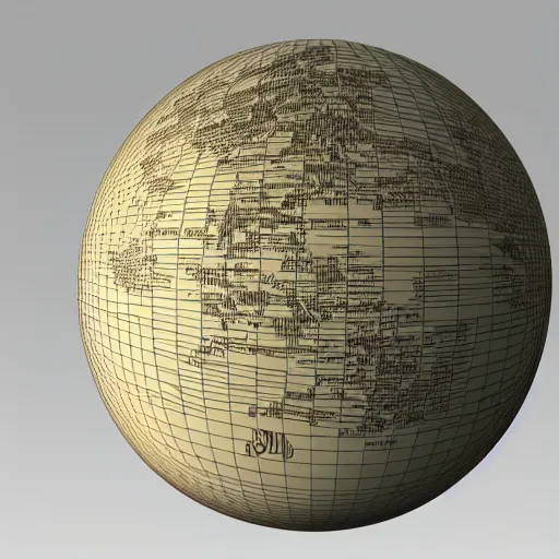 Image similar to the globe with famous tourist attractions on it in 3 d, 3 d render, smooth