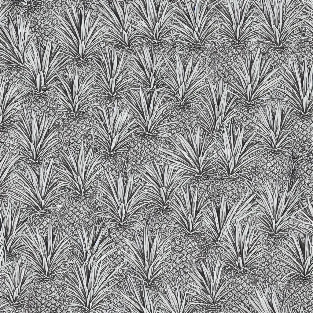 Image similar to pencil drawn pineapples texture art, 4k
