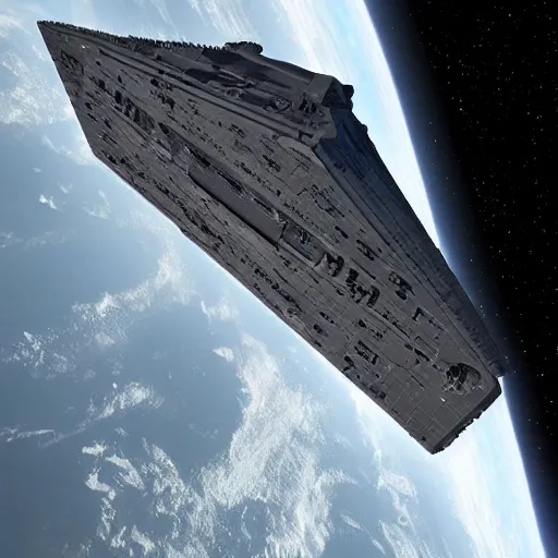 Prompt: still image of star destroyer in space