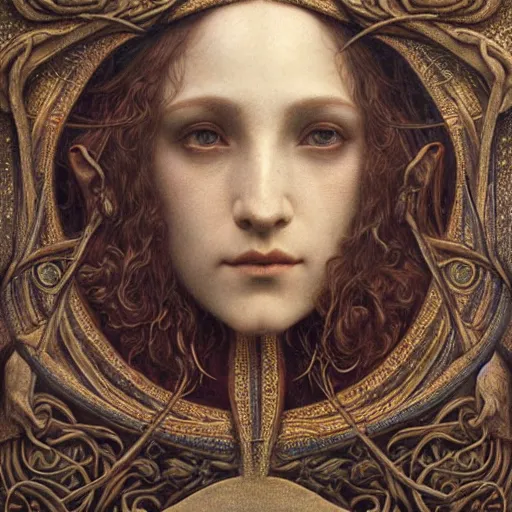 Image similar to detailed realistic beautiful young medieval queen face portrait by jean delville, brooke shaden, gustave dore and marco mazzoni, art nouveau, symbolist, visionary, gothic, pre - raphaelite