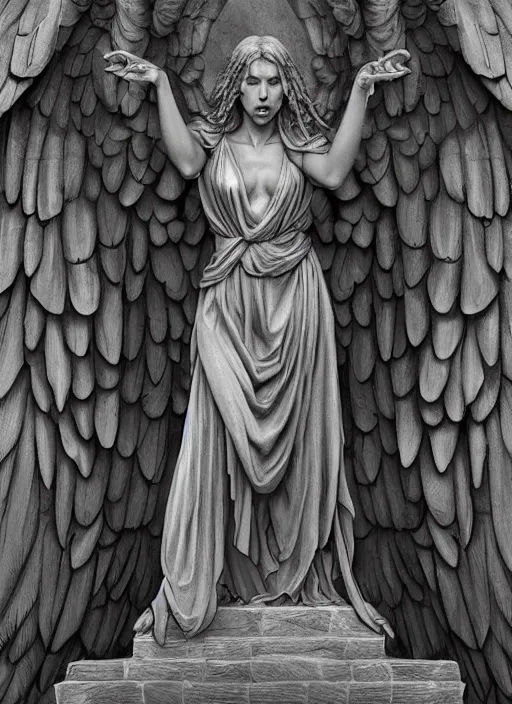 Image similar to digital _ painting _ of _ weeping angel statue _ by _ filipe _ pagliuso _ and _ justin _ gerard _ symmetric _ fantasy _ highly _ detailed _ realistic _ intricate _ port