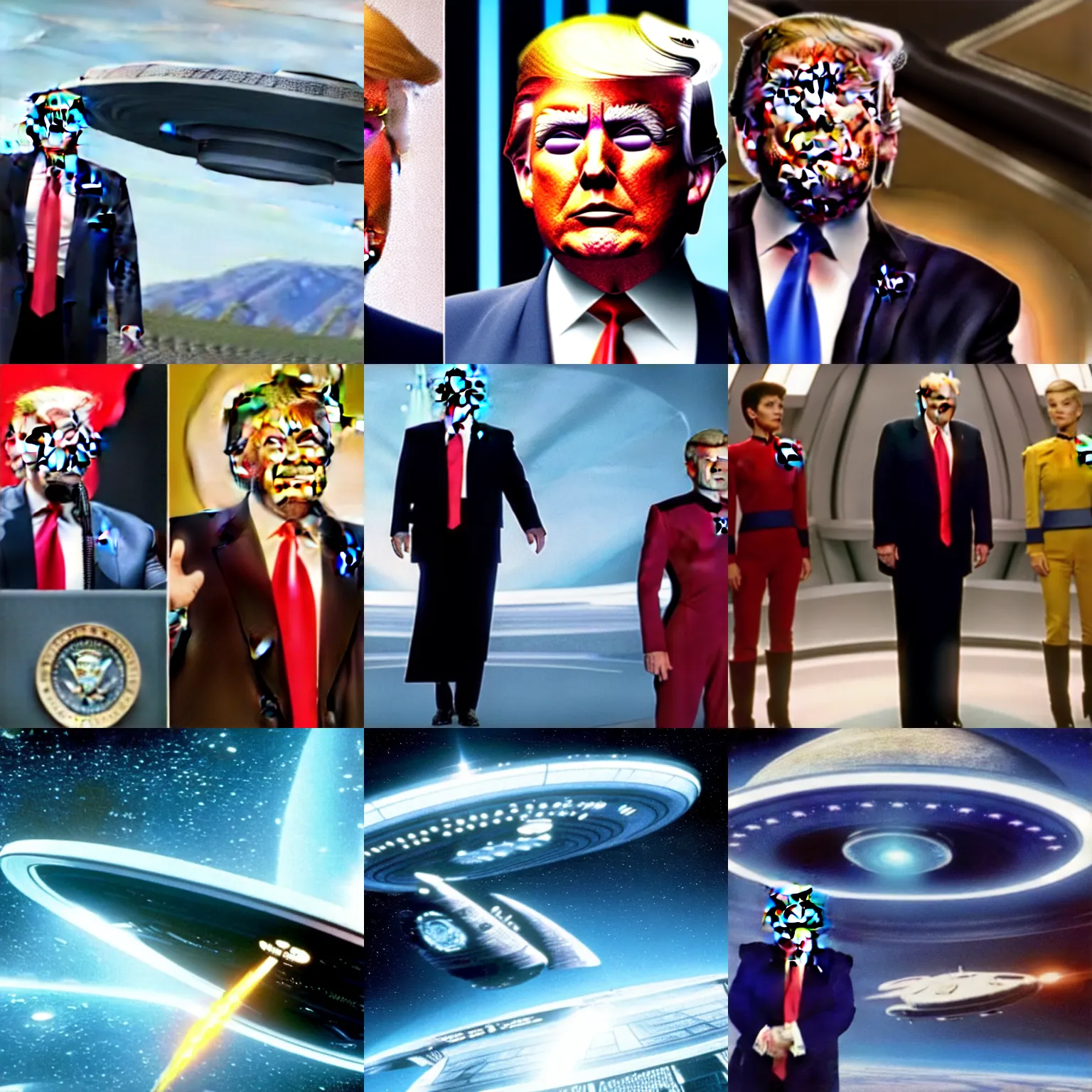 Prompt: donald trump is the captain of the starship enterprise in the new star trek movie
