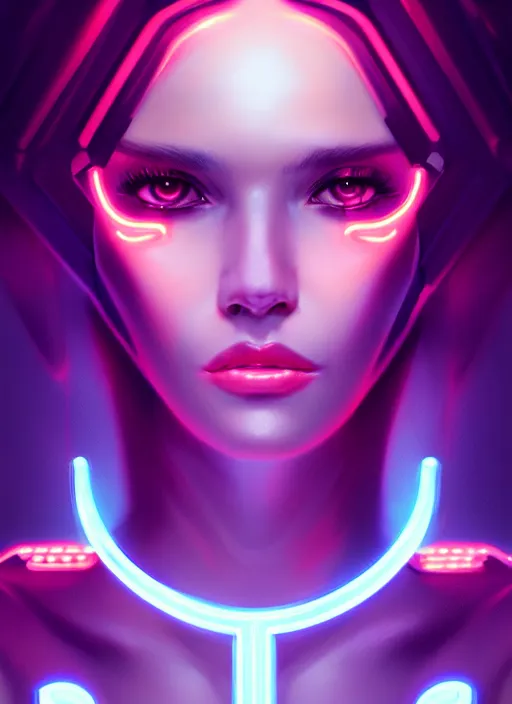 Image similar to portrait of female humanoid from 6 0 s era, intricate, elegant, cyber neon lights, highly detailed, digital painting, artstation, glamor pose, concept art, smooth, sharp focus, illustration, art by artgerm and greg rutkowski