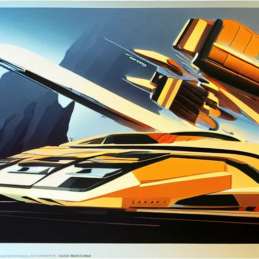 Image similar to scifi spaceship, big medium small, syd mead