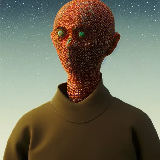 Prompt: utopian Galaxy, raf simons fashion couture, intricately detailed tiny humanoid in the style of Emiliano Ponzi and Chris Ware, intricate artwork by Tooth Wu and wlop and beeple, octane render, trending on artstation, greg rutkowski very coherent symmetrical artwork, depth field, unreal engine, cinematic, hyper realism, high detail, octane cinema 4D render, A24 cinematography, 8k