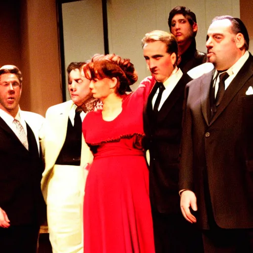 Image similar to the sopranos music opening night award - winning photography full cast curtain call