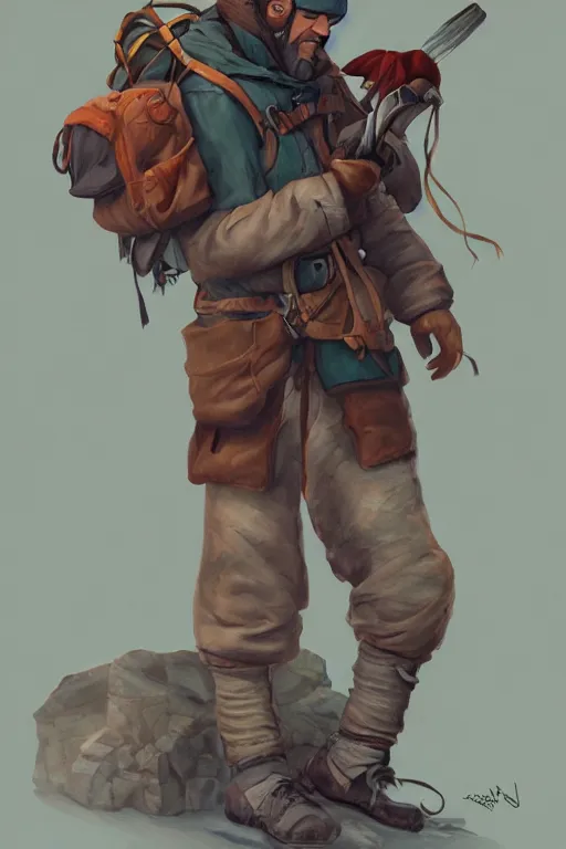 Image similar to alpinist illustration trending on artstation