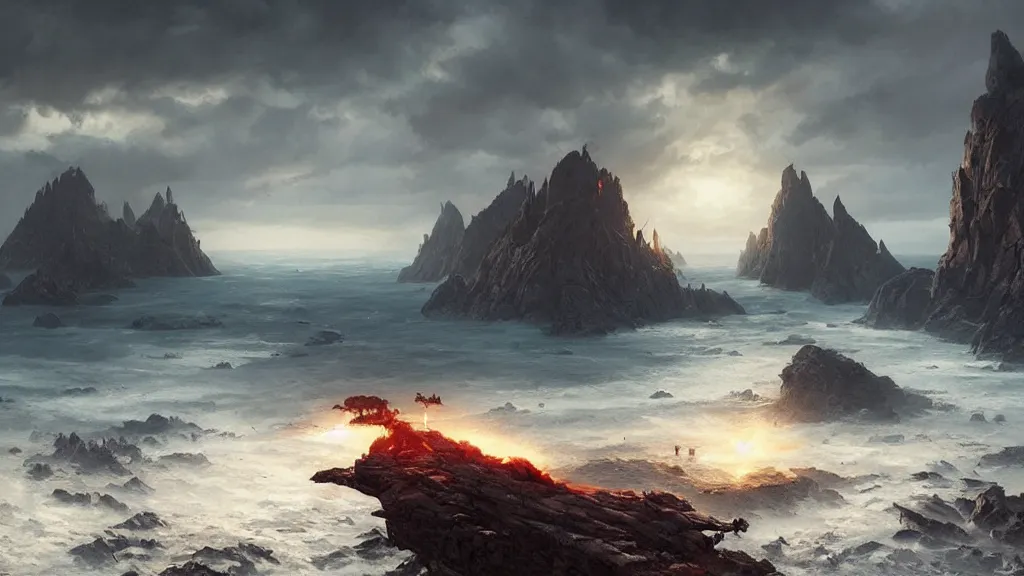 Image similar to the end of the world, epic landscape, cinematic by greg rutkowski and wlop